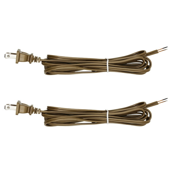 Creative Hobbies Antique Gold Lamp Cord, 8 Foot Long, Replacement Lamp Cord Lamp Repair Part, 18/2 SPT-1 Wire, UL Listed | 2 Pack