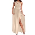 thumbnail image 1 of Vestido largo de fiesta con un hombro y estampado floral para mujer - Vestido con abertura para fiestas y celebraciones - Poliéster ligero - Elegante vestido de verano, 1 of 4