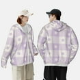 thumbnail image 6 of Haiem Floral Purple Buffalo Plaid UPF 50+ Fishing Shirts for Men Long Sleeve UV Sun Protection Hoodie Non-Mask Outdoor Hiking Shirts, 6 of 9