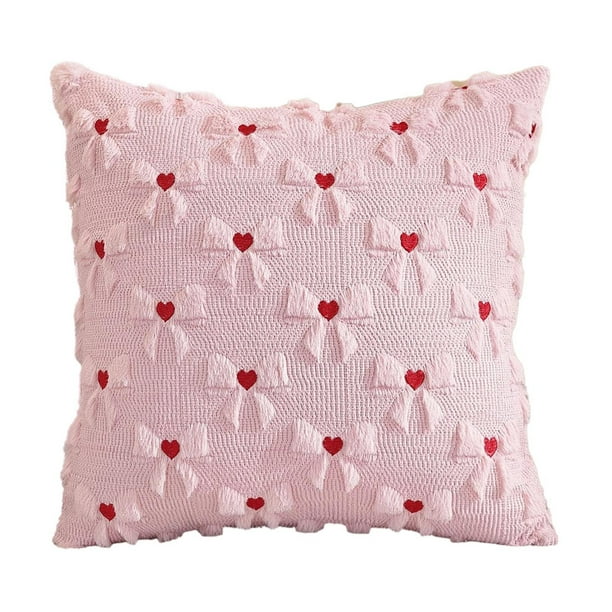 Specollect 2 Pcs Valentine's Day Pillow Covers, Romantic Canvas Sofa Cushion Covers, Decorative Throw Pillowcases for Living Room Bedroom Decor