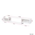 thumbnail image 4 of Tcbosik 65" Floating TV Stand with LED Light and Charging Station, Wall Mounted Storage Bookcase, Media Console Entertainment Center for Living Room, White, 4 of 8