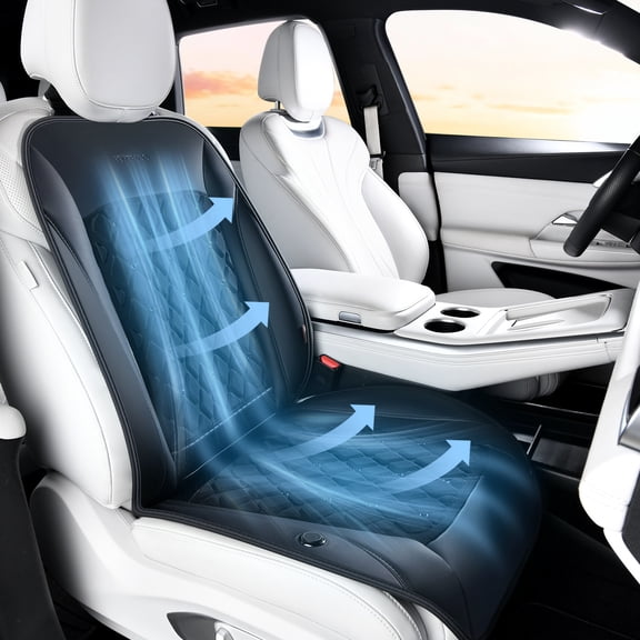 Coverado Ventilated Cooling Car Seat Cover, 12V-24V Cooling Seat Cushion with 8 Turbo Fans, Universal Fit for Car Suv Truck