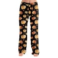 thumbnail image 2 of MLQIDK Unisex Halloween Pajama Pants Cotton Pajama Pants Stretch Comfy Pumpkin Bat Ghost Bottoms Plus Size Halloween Pj Pants Sweatpants Orange M, 2 of 5