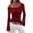 Red, variant on Elegant Solid Color Boat Neck Flared Sleeve Blouse with Ruffle Detail Long Sleeve for Casual Wear,S
