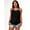 Style 2-Black, variant on Women's Plus Size Retro Swirl Print Tankini - Flowy Tummy Coverage Bathing Suit Top