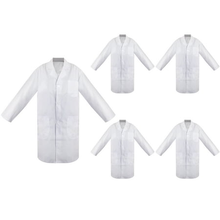 5 Packs White Lab Coat Doctor Nurse Medical Chemistry Lab Coats for Women
