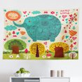 thumbnail image 1 of Elephant Tapestry, Surfboards and Elephant Floral Backdrop Aloha Athlete Sports, Fabric Wall Hanging Decor for Bedroom Living Room Dorm, 2 Sizes, Slate Blue Pale Grey, by Ambesonne, 1 of 1