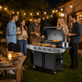 thumbnail image 3 of Syngar 4-Burner Propane Gas Grill – 50,000 BTU Stainless Steel Outdoor BBQ with Side Burner, 478sq.in Cooking Area, Patio Cooker for Backyard Party & Family Gathering, 3 of 10