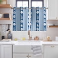 thumbnail image 2 of Navy Blue Striped Coastal Kitchen Curtains Short 54 Inch Length, Nautical Beach Starfish Shell Grommet Top Bedroom Living Room Curtains, Light Filtering Cafe Curtain Drapes 2 Panels Set 84''x54'', 2 of 9