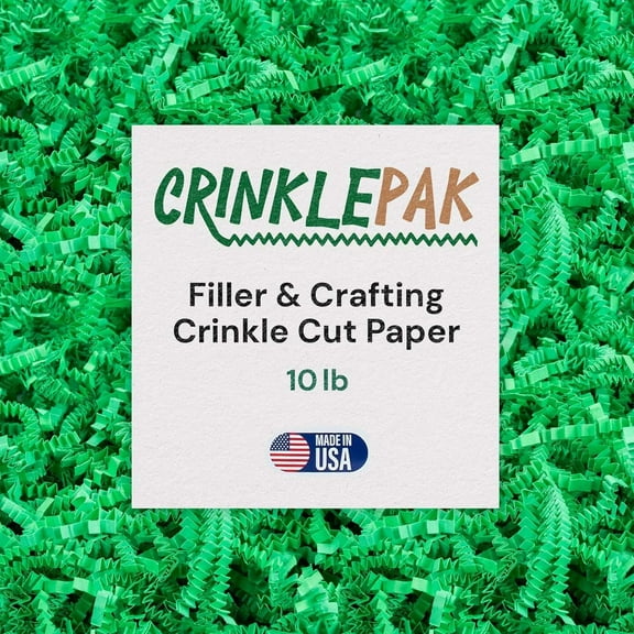 10 LB Green Crinkle Paper Shred