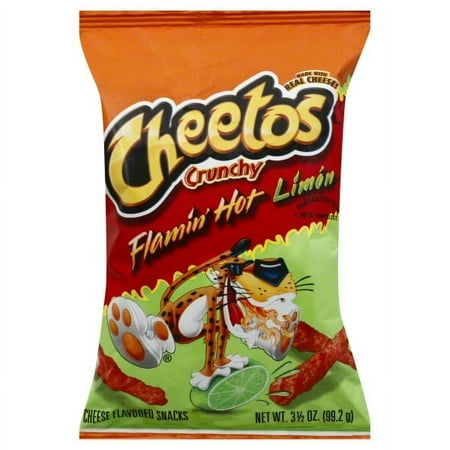 Cheetos Crunchy Flamin' Hot Limn Cheese Flavored Snacks 3.5 oz. Bag