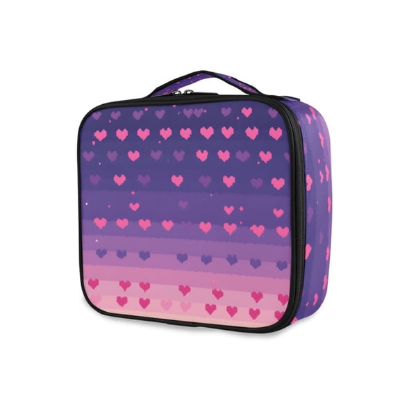 FORMRS Travel Makeup Bag Large Capacity Train Case Cosmetic Organizer with Adjustable Dividers, Gradient Love