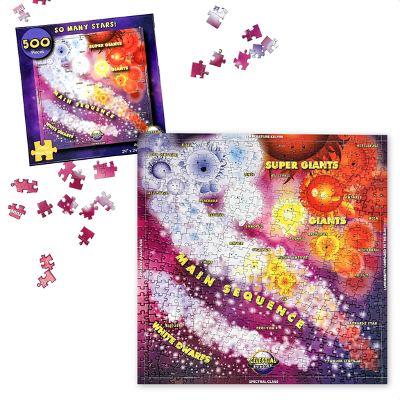 Celestial Buddies So Many Stars! 500 Piece Jigsaw Puzzle - Educational Learning & Astronomy Fun for Ages 8 