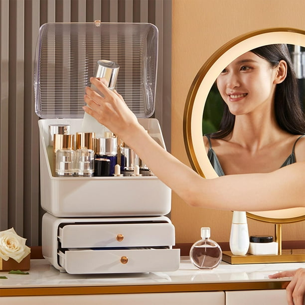 de maquillaje moderno es de de con exhibición de almacenamiento de cosméticos grandes con Cajón Blanco shamjiam Organizador de maquillaje