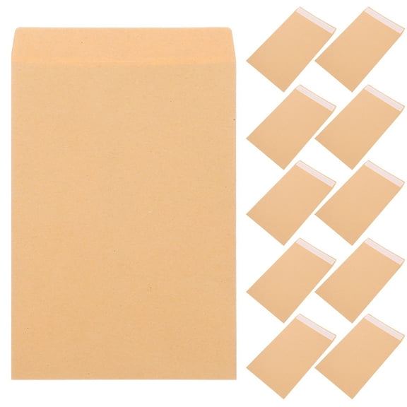 FONDOTIN 50Pcs Self-Sealing Paper File Envelopes Light Yellow for Document and Card Storage