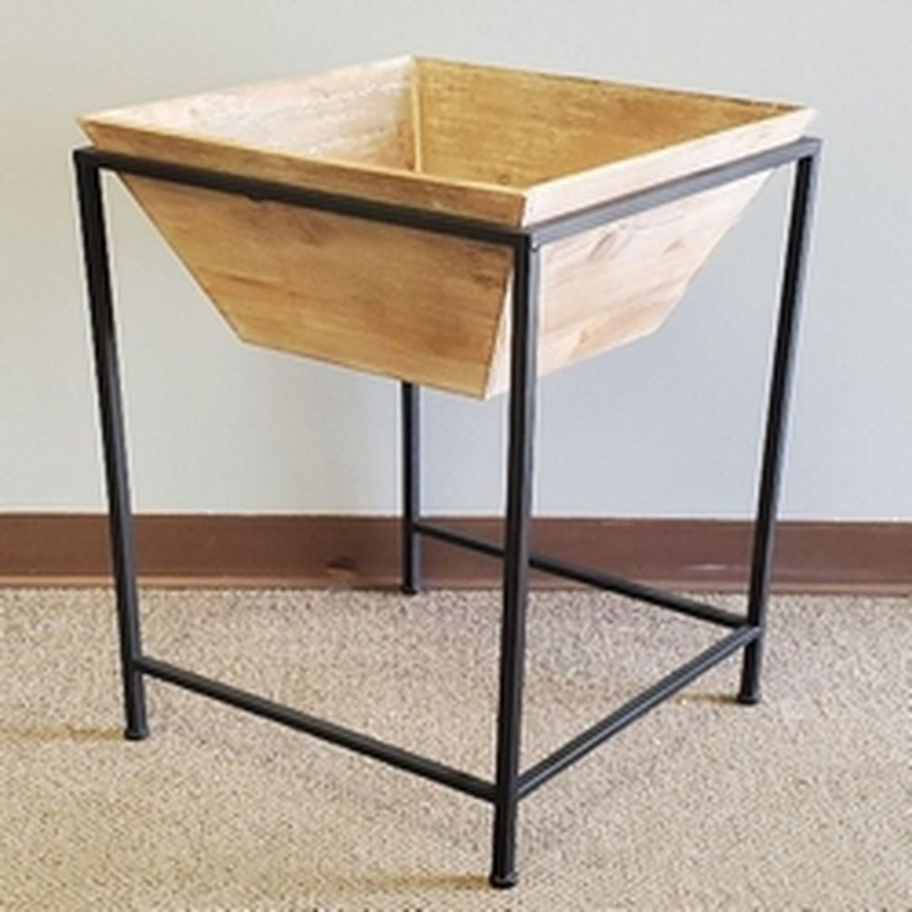 28" H Square Wood & Metal Plant Stand Walmart Canada