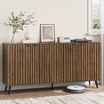 thumbnail image 4 of Smart FENDEE Sideboard Buffet Cabinet with Adjustable Shelf and 4 Doors,Living Room,Kitchen,Walnut, 4 of 9