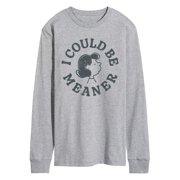 Peanuts - I Could Be Meaner Lucy - Men's Long Sleeve Graphic T-Shirt