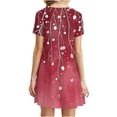 thumbnail image 7 of Rompers for Women Summer Dresses Women Casual Round Neck Womens Casual Printed Short Sleeve Round Neck Ladies Dress Red Xxl, 7 of 7