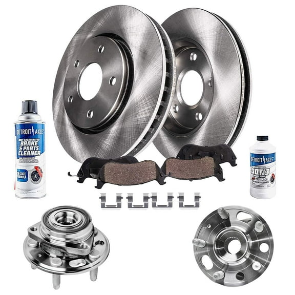 Detroit Axle - Front Wheel Bearing Hubs Brake Kit for Chevy Malibu Impala Equinox GMC Terrain Buick LaCrosse Regal, Wheel Bearing Hubs Brake Rotors Brake Pads Replacement : 12.64 inch Front Rotors