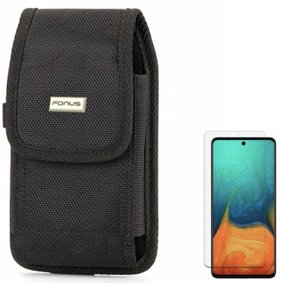 Case Belt Clip & Screen Protector for Samsung Galaxy A71 5G - Combo with Swivel Holster Rugged Cover & Anti-Glare Tempered Glass Matte Anti-Fingerprint
