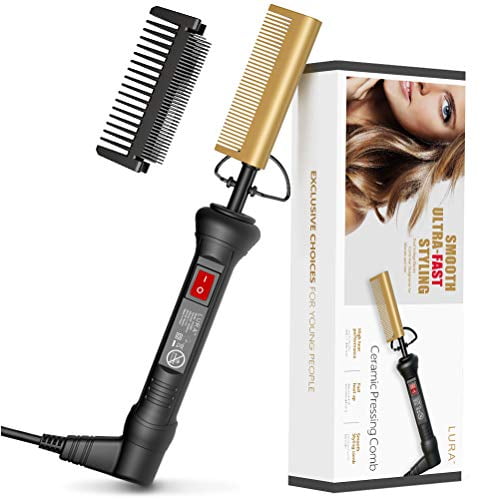 Hot Comb Hair and Beard Professional Straightener, Ceramic Fast Heating