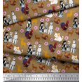 thumbnail image 2 of Soimoi Cotton Duck Fabric Reindeer,Hen & Cock Bird Print Sewing Fabric Yard 42 Inch Wide, 2 of 3