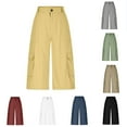thumbnail image 5 of Cargo Capris for Women Stretch Wide Leg Hiking Pants Lightweight Baggy Cargo Pants with Pockets Womens Sweatpants Tall Woman Sweat Pants Women's Pants Casual plus Size Women Work Pants Business, 5 of 5