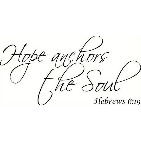 Hebrews 6:19, Bible Verse Vinyl Wall Decal by Scripture Wall Art, 11"x22" Black,