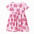 thumbnail image 4 of HCNTES kids Girl's Cute Summer Dress Crew Neck Short Sleeve Party Dresses for Children Girls 2t 3t 4t 5t 6t 7t 8t 9t Spring Summer Clothes(5-6 Years,D01-Pink), 4 of 9