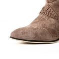 thumbnail image 5 of Tassel Cowgirl Boots for Women Boho Suede Pointed Toe Stacked Heel Mid Calf Dress Cowboy Booties, 5 of 8