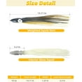 thumbnail image 6 of BLUEWING 12in Weighted Squid Trolling Lure with Lead Head 1pc Octopus Squid Skirts Soft Double Skirted Squid Lure for Saltwater Fishing, 10oz, 6 of 7