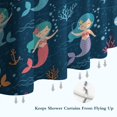 thumbnail image 6 of Dark Blue Mermaid Pattern Shower Curtain 36"x72" ,Bathroom Decorative Shower Curtains Set with 12 Hooks,Modern Waterproof Washable Shower Curtain, 6 of 6