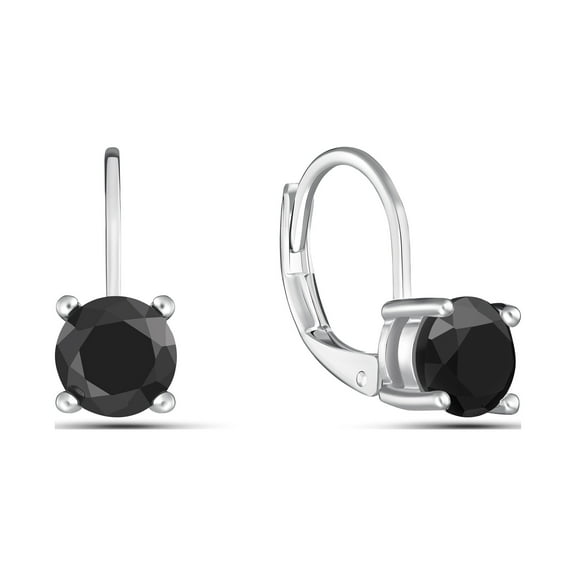 Lab Created Black Sapphire LeverBack Earrings
