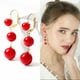 thumbnail image 2 of Pendiente de gancho con perla roja Temperamento fresco Todo a juego Pendientes largos con perlas para modificar la forma del rostro, 2 of 7