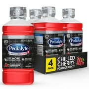 Pedialyte AdvancedCare Plus Chilled Cherry Pomegranate Liquid, 12 fl oz Bottle (Count 4)