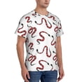 thumbnail image 2 of Vsdgher Red Snake Print Men's Dry Fit Mesh Athletic Shirts Moisture Wicking Tennis T-Shirt Tops, 2 of 9