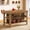 oak brown, variant on Tribesigns 55.1-Inch Bar Table with Storage Shelves, Farmhouse Counter Height Bar Cabint for Home, Kitchen & Dining Room, Living Room (White & Brown)