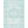 thumbnail image 1 of Unique Loom Richmond Medallion Border Rug  9' x 12' Rectangle Aqua/Ivory, 1 of 1