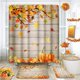thumbnail image 3 of Juego de cortina de ducha de otoño con tapa de inodoro y alfombras antideslizantes, 4 piezas de cortinas de ducha de calabaza de acuarela para baño, juego de decoración de baño con cosecha de Acción, 3 of 7