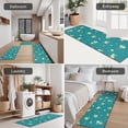 thumbnail image 5 of Teal Daisy Flower Yellow Blooms Pattern Kitchen Rugs Sets Of 3,Kitchen Runner Rugs Non Skid Washable,Decorative Kitchen Floor Mats for Kitchen,Sink,Laundry,17"x30"+ 17"x47" + 17"x59", 5 of 6