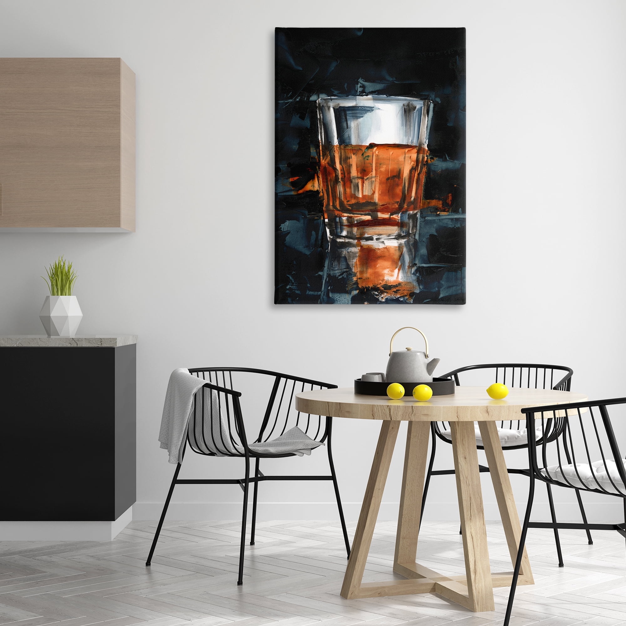 Stupell Industries Straight Whiskey Glass Food & Beverage Painting Wrapped Canvas Art Print Wall Art, 30 x 45