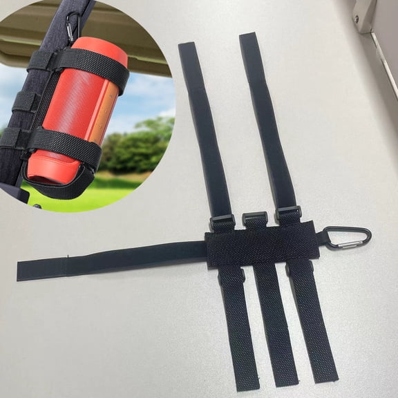 Adjustable Portable Speaker Mount with Bottom Strap -Handlebar Speaker Holder for Golf Cart, Bike, Boat, Stroller | Compatible with JBL, Bose, Anker