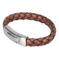 thumbnail image 2 of Pulsera de cuero tejida vintage para hombre, pulsera trenzada con cierre magnético, 2 of 14