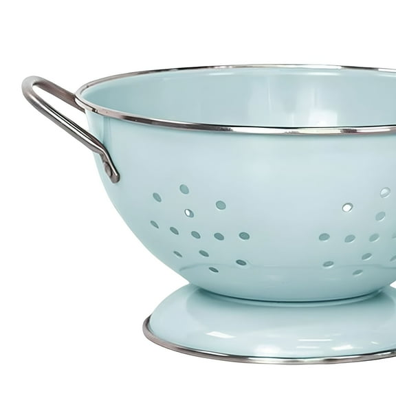 ACDANC Enamel Colander Strainer Bowl Plates,Vintage Self-draining Fruit Dishes Enamelware with Stainless Steel Handles for Fruits Home Kitchen Decoration Small Green