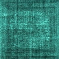 thumbnail image 1 of Ahgly Company Machine Washable Indoor Square Abstract Turquoise Blue Contemporary Area Rugs, 5' Square, 1 of 4