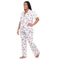 thumbnail image 3 of White Mark Women's Tropical Short Sleeve Button-Down Pajama Set, 3 of 6