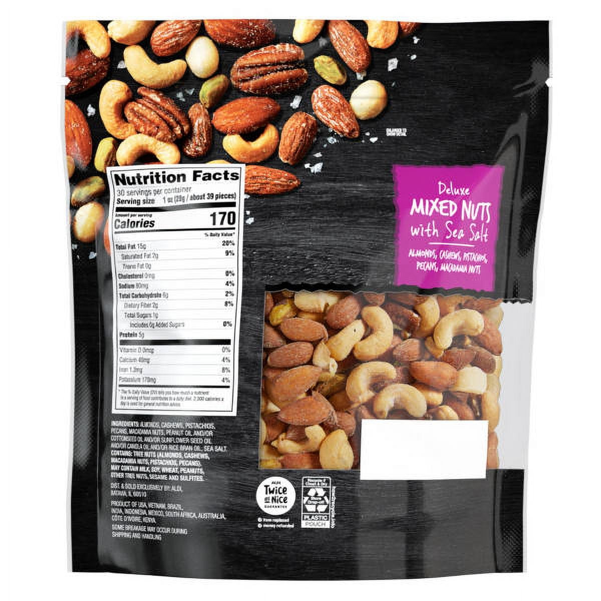 Deluxe Mixed Nuts with Sea Salt, 30 oz- Pack of 3