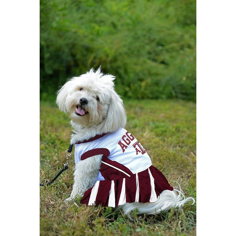 Pets First College Texas A M Aggies Cheerleader 3 Sizes Pet Dress Available. Licensed Dog Outfit