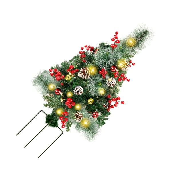 Billuyoard Decoraciones navideñas para interiores y exteriores con luces LED incorporadas, árboles de Navidad para exteriores para patio Kits de decoración para fiestas
